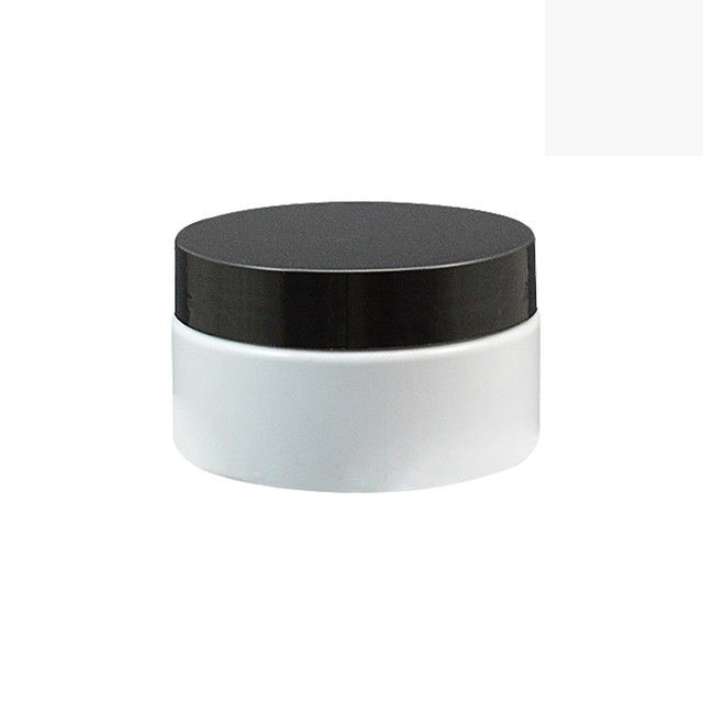 Kozmetik Saklama Kabı 100ml siyah kapaklı beyaz boş plastik kavanoz