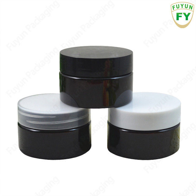 kozmetik krem ​​kavanozu konteyner siyah plastik kaplar pet kavanoz plastik pet siyah kavanoz konteyner