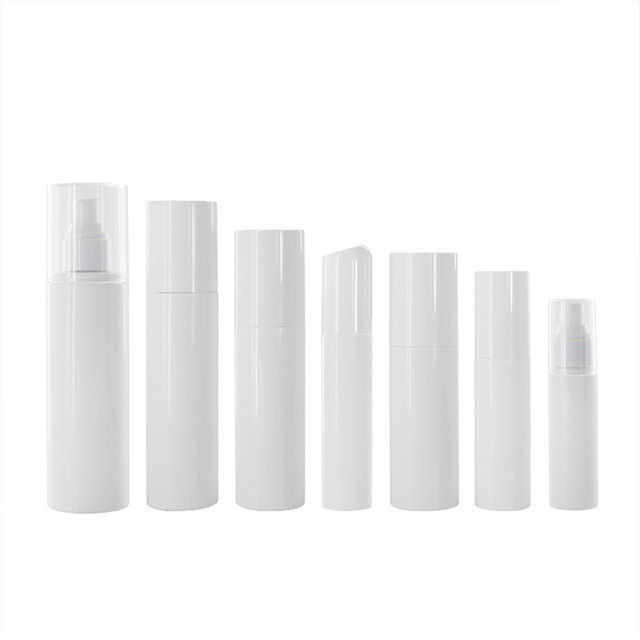 Boş Kozmetik Silindir Beyaz Plastik Pompa Şişe 15ml 30ml 50ml