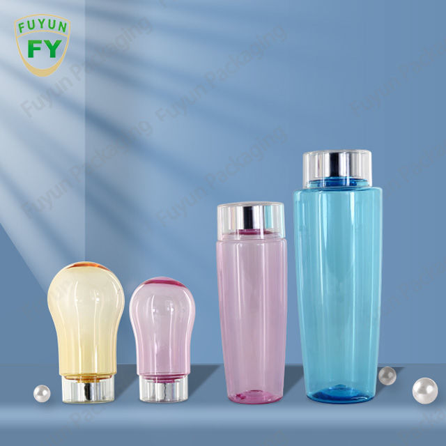 Kozmetik Ambalaj için Yüz Toner Gümüş Kap Boş Plastik Şişeler 500ml