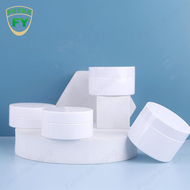 Beyaz Kapaklı PET Plastik Kozmetik Krem Kavanozları 50ml 80ml 100ml 120ml