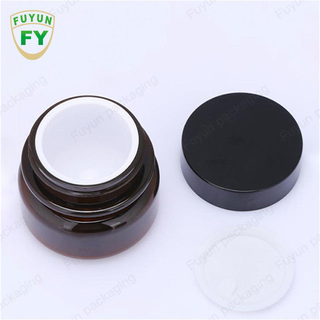 Toptan Kozmetik Gıda Ambalajı 30ml Amber Siyah Pet Plastik Kozmetik Krem Kavanoz Beyaz Siyah Kapaklı