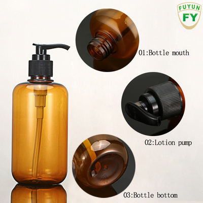 Pet Şampuan Pompası Dispenseri Şişesi, 300ml Amber Plastik Pompa Şişeleri