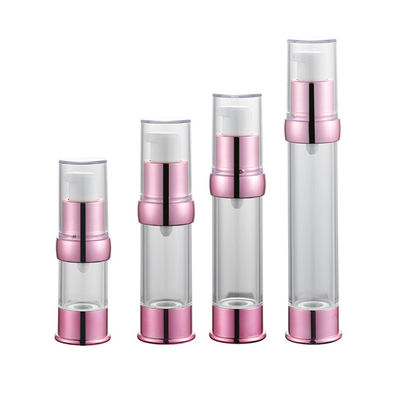 Toptan 15ml 30ml 40g 50ml boş seyahat mini vakum temizle yuvarlak havasız losyon krem ​​plastik şişe cilt bakımı için
