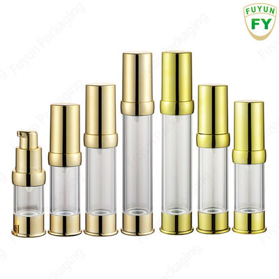 Toptan 15ml 30ml 40g 50ml boş seyahat mini vakum temizle yuvarlak havasız losyon krem ​​plastik şişe cilt bakımı için