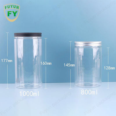 Şeffaf Gıda Saklama Şekeri Geniş Ağızlı Kavanoz Beyaz PET Plastik 100ml 300ml