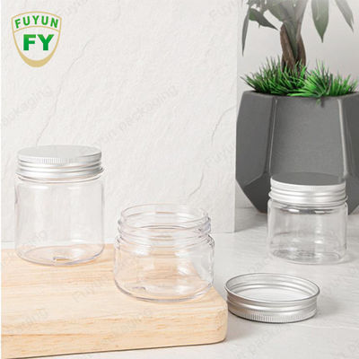 BPA İçermeyen Konteynerler PET Plastik Gıda Depolama Şeker Paketleme için Kapaklı Şeffaf Çerez Yuvarlak Kavanoz