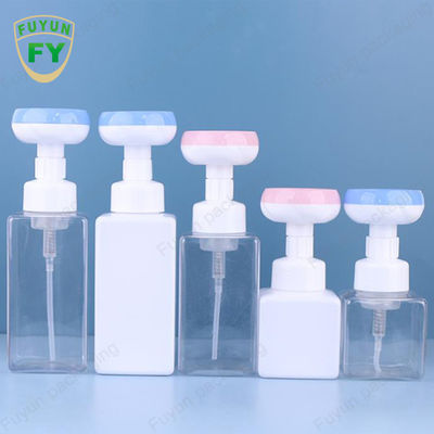 500ml Sabun Köpüğü Pompa Şişesi Kare Boş Pençe Çiçek Başlı şişe