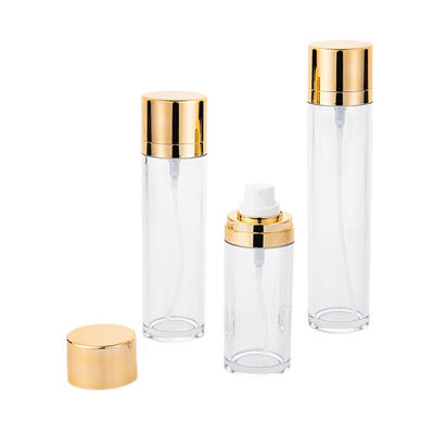Altın Kapaklı Boş PET Sprey Şişesi 50ml Silindirik Kozmetik Ambalaj