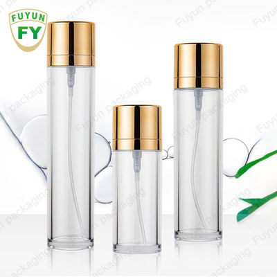 Altın Kapaklı Boş PET Sprey Şişesi 50ml Silindirik Kozmetik Ambalaj