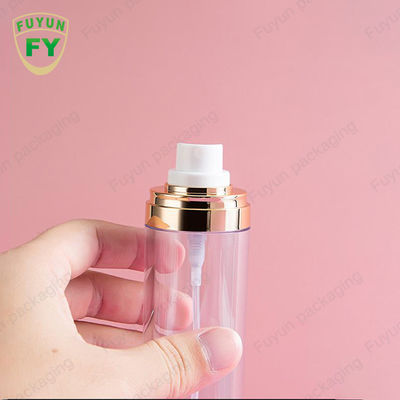 Altın Kapaklı Boş PET Sprey Şişesi 50ml Silindirik Kozmetik Ambalaj