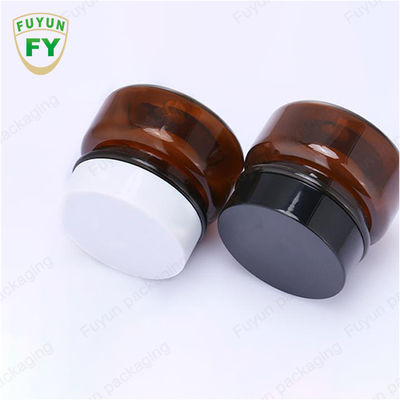 Toptan Kozmetik Gıda Ambalajı 30ml Amber Siyah Pet Plastik Kozmetik Krem Kavanoz Beyaz Siyah Kapaklı