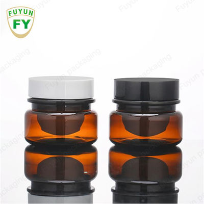 Toptan Kozmetik Gıda Ambalajı 30ml Amber Siyah Pet Plastik Kozmetik Krem Kavanoz Beyaz Siyah Kapaklı