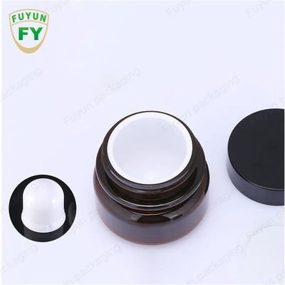 Toptan Kozmetik Gıda Ambalajı 30ml Amber Siyah Pet Plastik Kozmetik Krem Kavanoz Beyaz Siyah Kapaklı