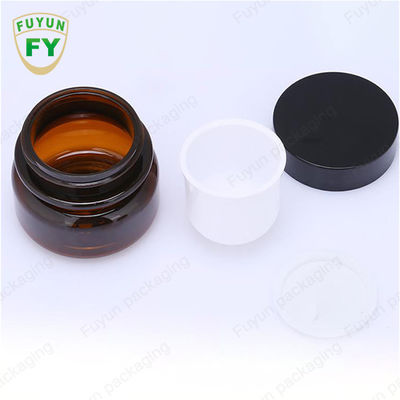 Toptan Kozmetik Gıda Ambalajı 30ml Amber Siyah Pet Plastik Kozmetik Krem Kavanoz Beyaz Siyah Kapaklı
