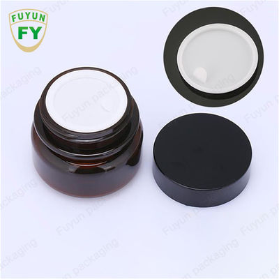 Toptan Kozmetik Gıda Ambalajı 30ml Amber Siyah Pet Plastik Kozmetik Krem Kavanoz Beyaz Siyah Kapaklı