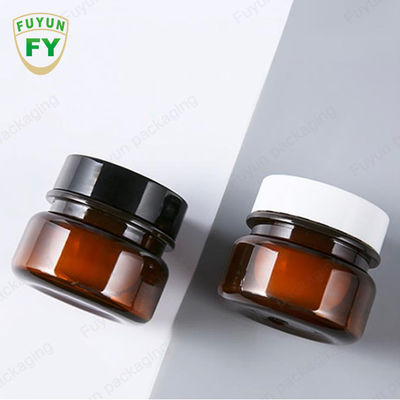 Toptan Kozmetik Gıda Ambalajı 30ml Amber Siyah Pet Plastik Kozmetik Krem Kavanoz Beyaz Siyah Kapaklı