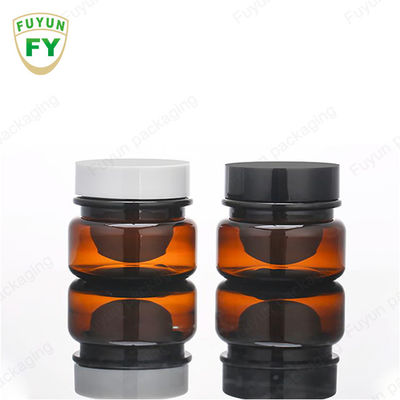 Toptan Kozmetik Gıda Ambalajı 30ml Amber Siyah Pet Plastik Kozmetik Krem Kavanoz Beyaz Siyah Kapaklı