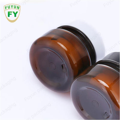 Toptan Kozmetik Gıda Ambalajı 30ml Amber Siyah Pet Plastik Kozmetik Krem Kavanoz Beyaz Siyah Kapaklı