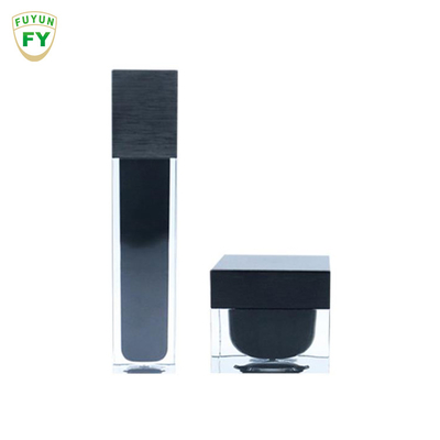 Fuyun 15ml/30ml/60ml/100ml/120ml/15g/30g/50g/100g Şeffaf siyah renk dikdörtgen şekilli akrilik plastik çift cidarlı şişe