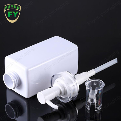 Şeffaf Beyaz Kare Şampuan Pompalı Dispenser Şişe 300ml 400ml 600ml 800ml