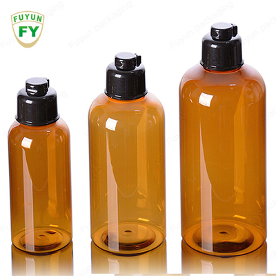156mm Yükseklik Parlak Squeeze Toner Siyah Kapaklı Plastik Şişe