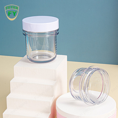 1.69oz 3.38oz Kalınlaştırıcı Şeffaf Plastik Ambalaj Kavanozları Düz ​​Taraflı