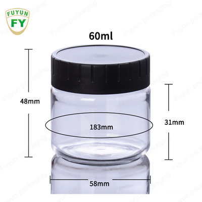 60ml 100ml Cilt Bakımı Beyaz Kapaklı Plastik Ambalaj Kavanozları